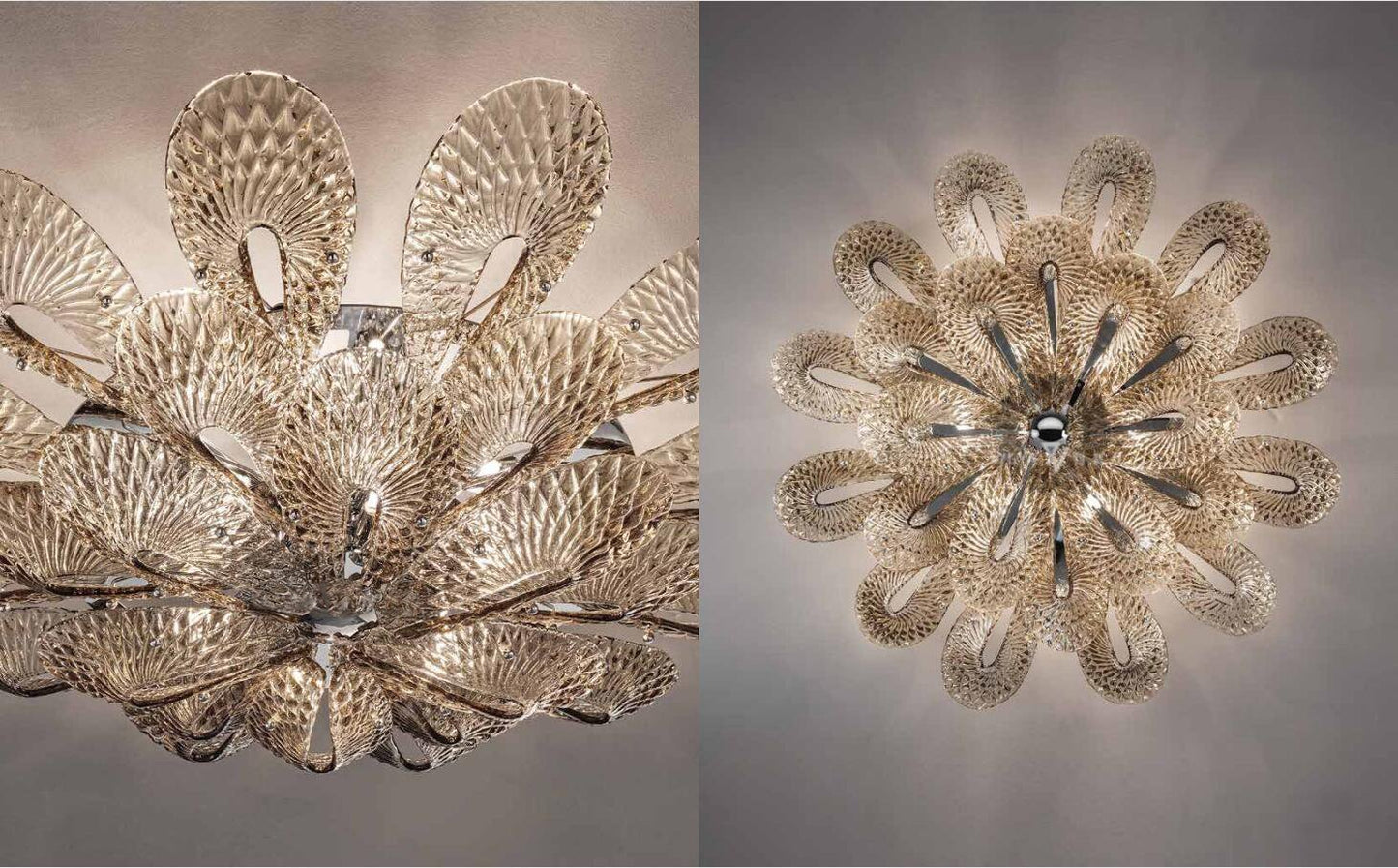 Aaron Flushmount Glass Flower Chandelier