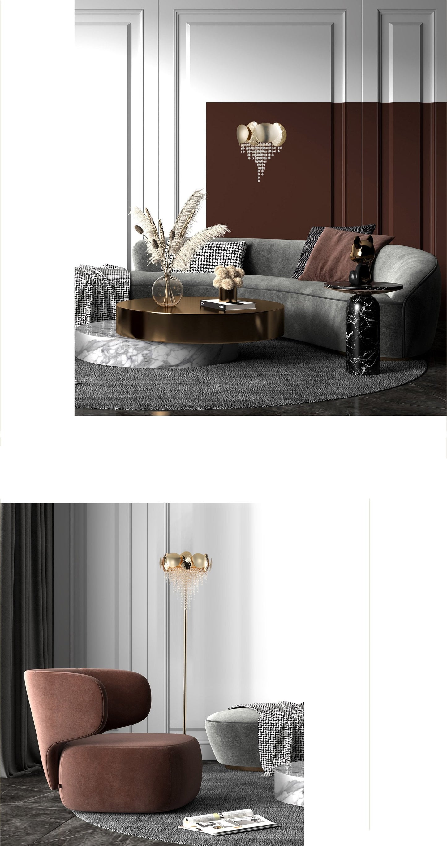Daisy Brass Crystal Wall Sconce