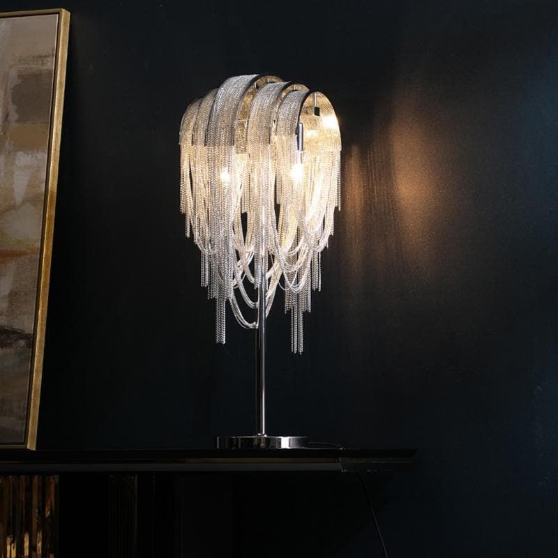 Viola Luxury Hardware Aluminum Chain Tassel Table Lamp