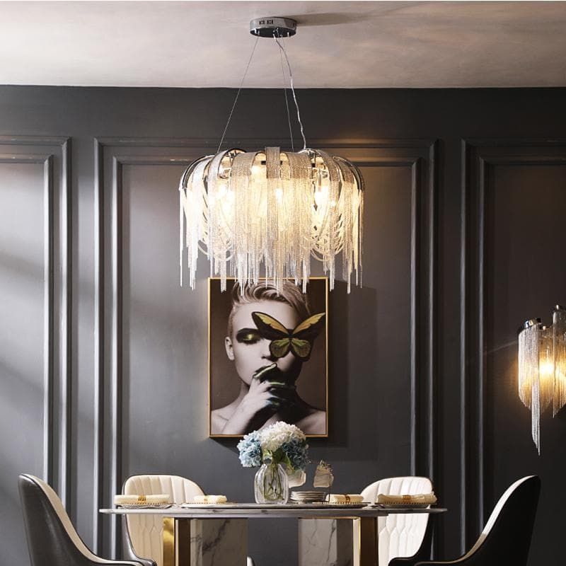Viola Luxury Aluminum Chain Tassel Chandelier