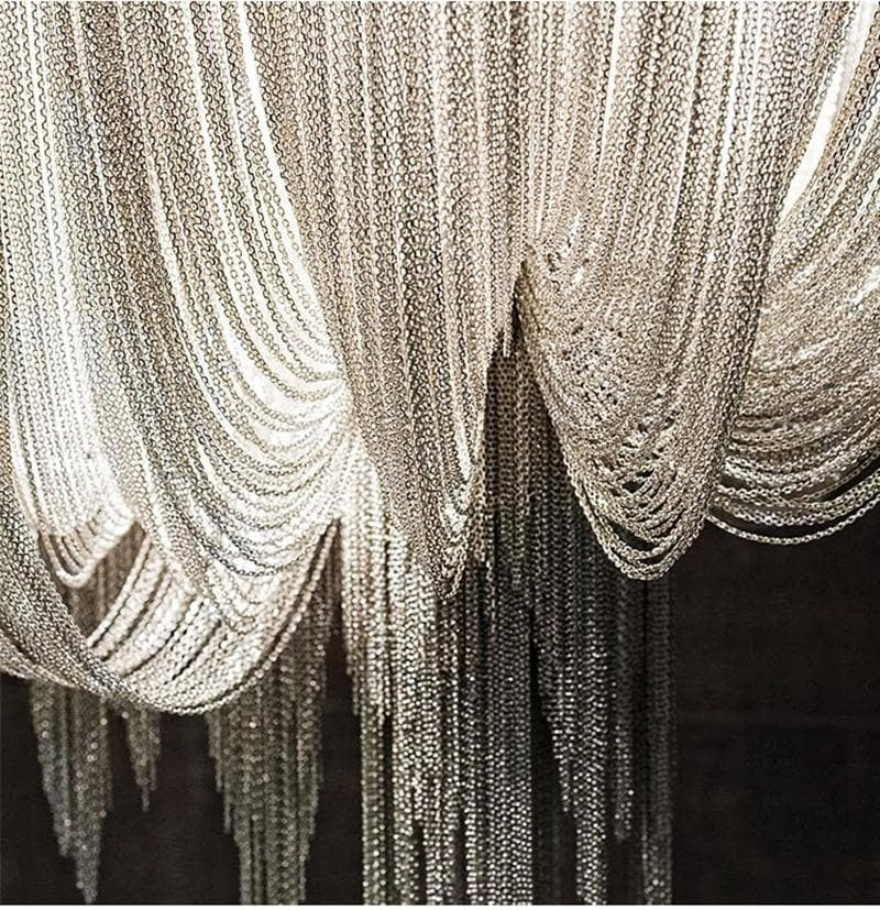 Viola Luxury Double-Layer Aluminum Chain Tassel Chandelier