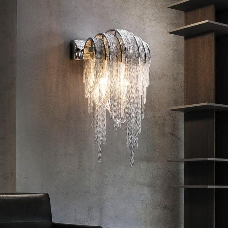 Viola Luxury Plated Aluminum Chain Tassel Wall Sconce