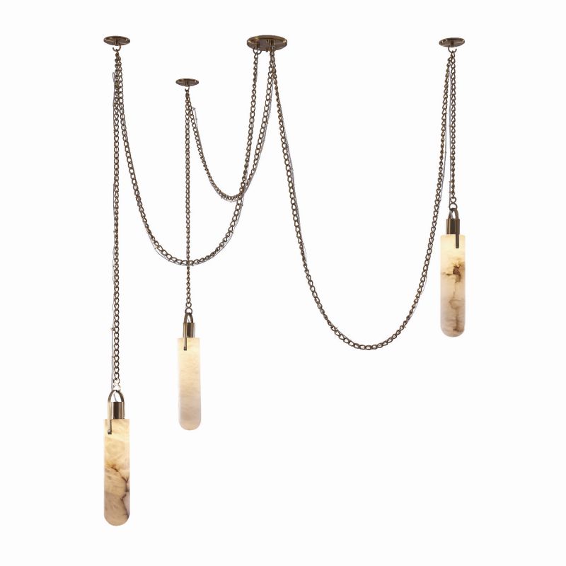 Alabaster LED Multi-Drop 3 Lights Pendant Lamp