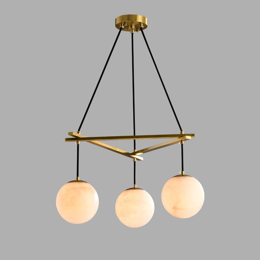 Alabaster Zemira Modern Round Ball Pendant Chandelier
