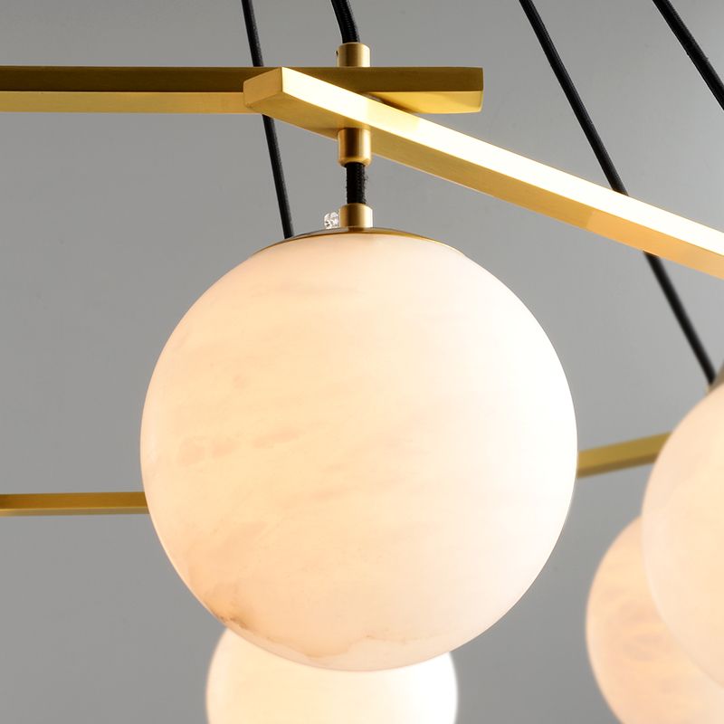 Alabaster Zemira Modern Round Ball Pendant Chandelier