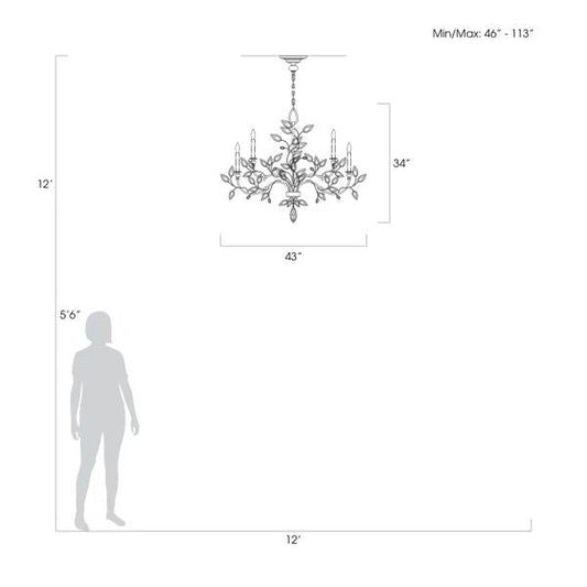 Brylee Candle Round Chandelier 43"