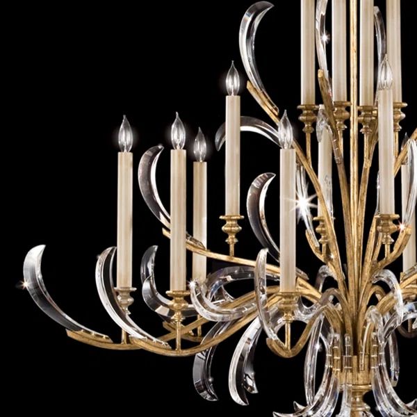 Brylee Candle Arcs 2-Tier Chandelier 57"
