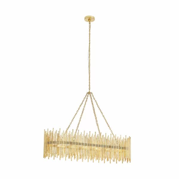 Quella 10 Lights Rectangle Pendant Chandelier
