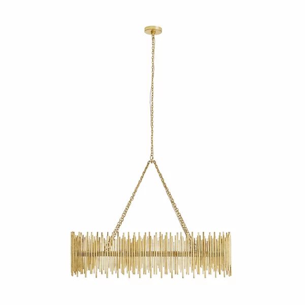 Quella 10 Lights Rectangle Pendant Chandelier