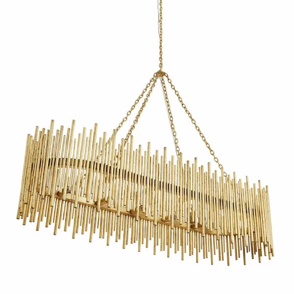 Quella 10 Lights Rectangle Pendant Chandelier