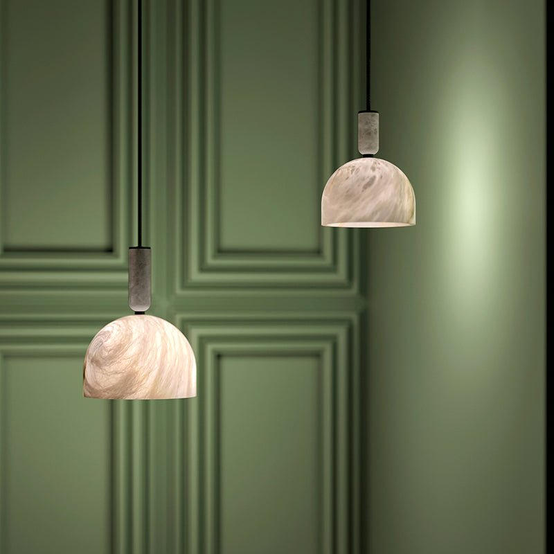 Alabaster Zebah Hemisphere Pendant Light