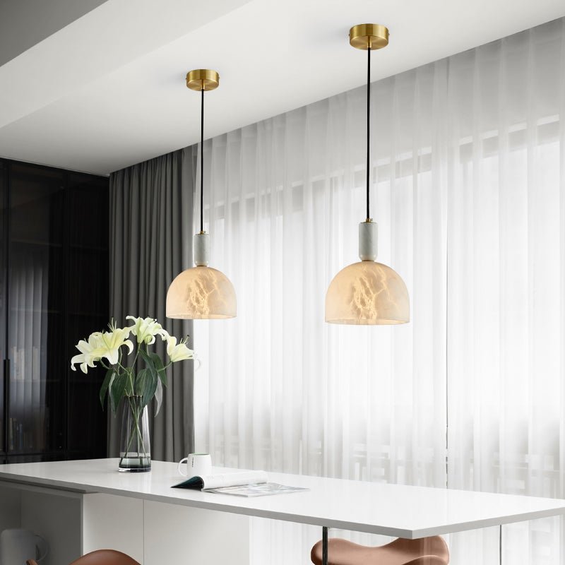 Alabaster Zebah Hemisphere Pendant Light