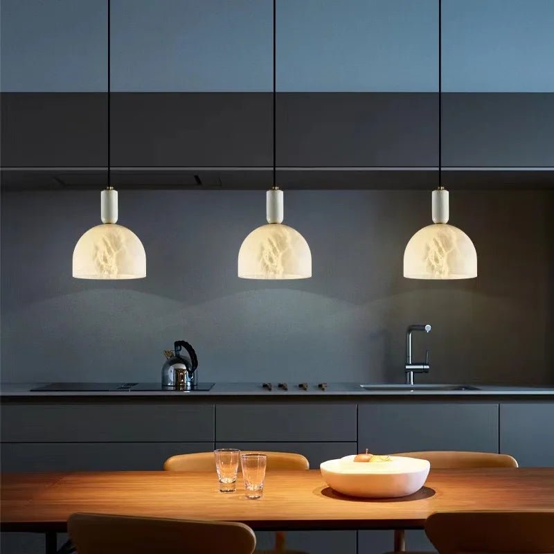 Alabaster Zebah Hemisphere Pendant Light