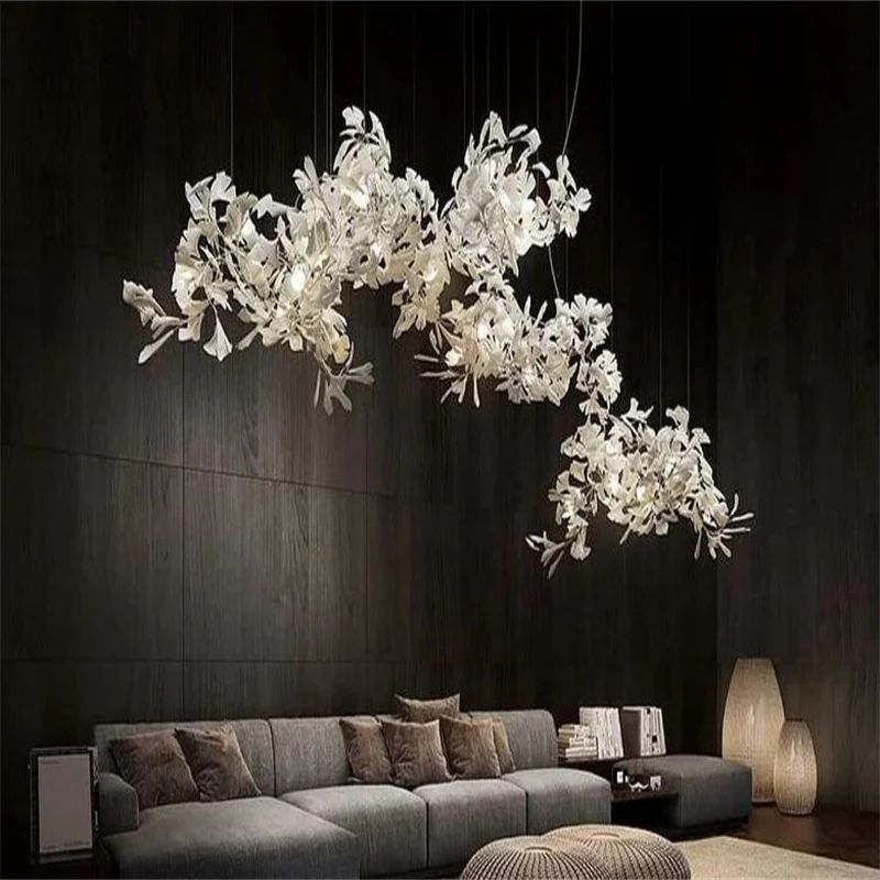 Ceramic Ginkgo Leaves Chandelier