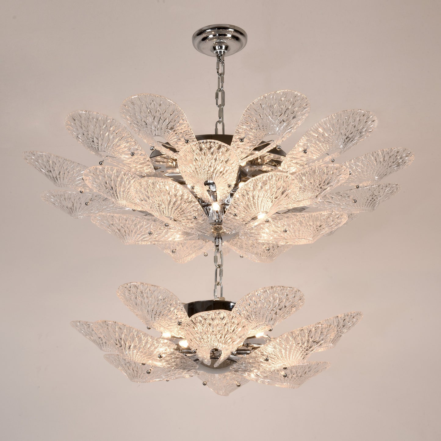 Xenia 2-Tier Glass Flower Chandelier