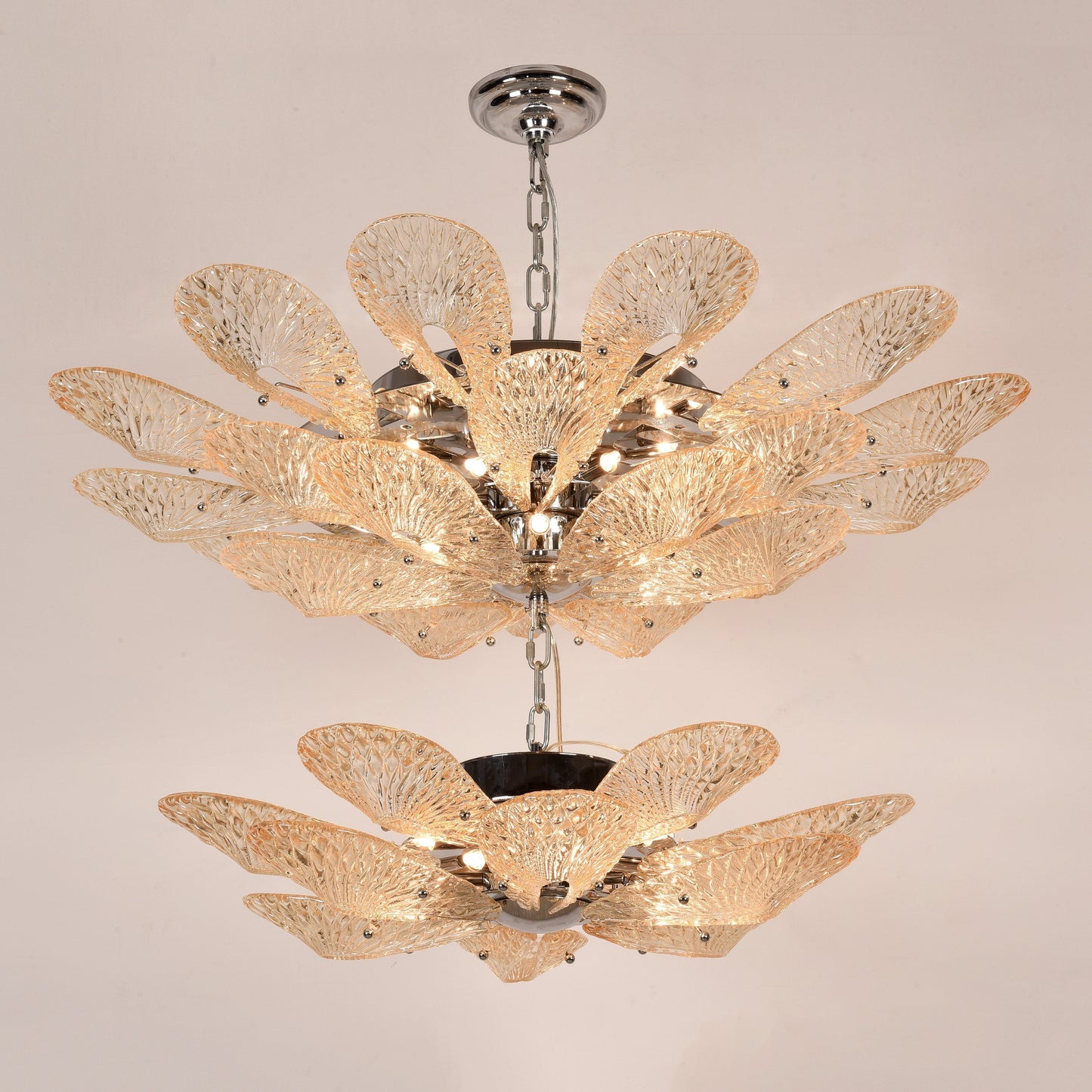 Xenia 2-Tier Glass Flower Chandelier