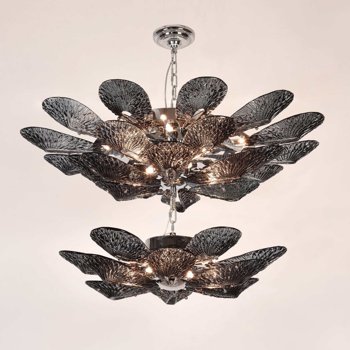 Xenia 2-Tier Glass Flower Chandelier