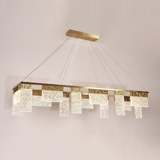 Alixy Rectangle Glass LED Crystal Chandelier