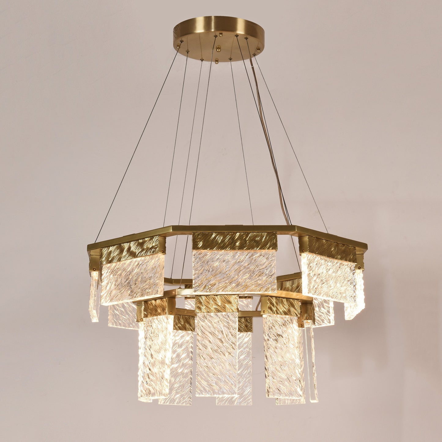 Alixy Round 2-Tier LED Crystal Chandelier (Down)