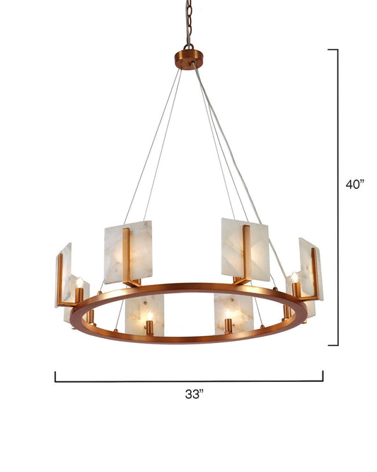 Alabaster Zenas Contemporary Round Chandelier Light