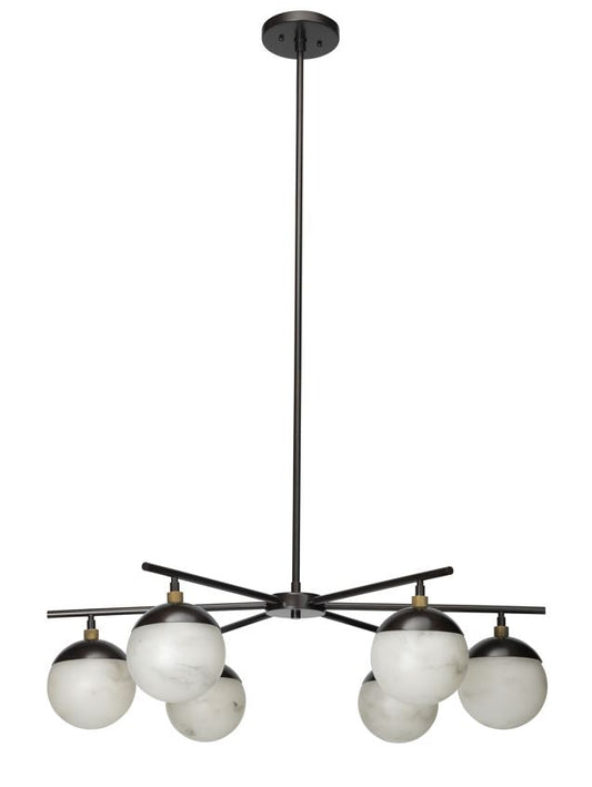 Alabaster Zemira 6 Lights Ball Chandelier Light