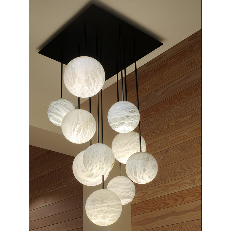 Alabaster Zilia Sphere Group Pendant Chandelier