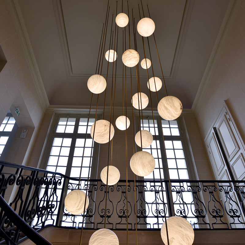 Alabaster Zilia Sphere Group Pendant Chandelier