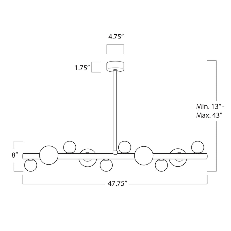 Alabaster Zenobe Linear Pendant Light