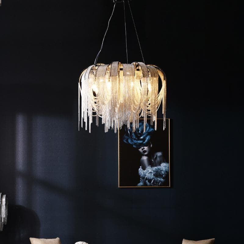 Viola Luxury Aluminum Chain Tassel Chandelier