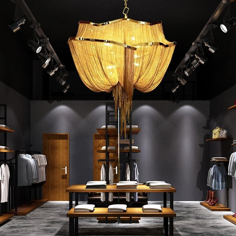 Viola Luxury Double-Layer Aluminum Chain Tassel Chandelier