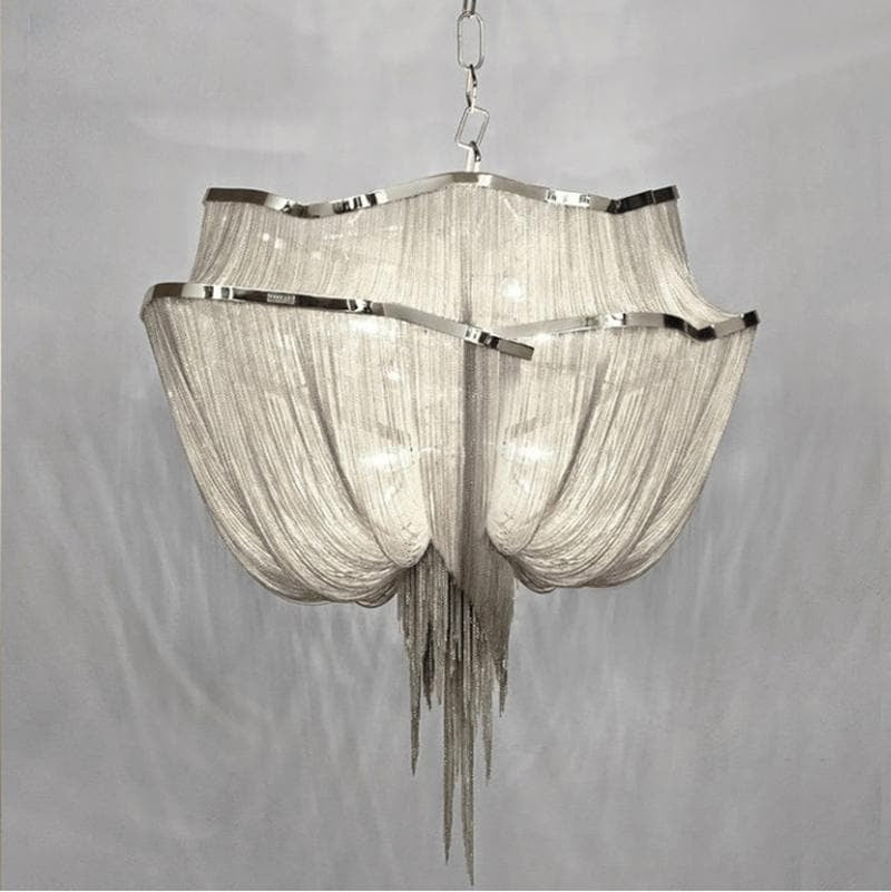 Viola Luxury Double-Layer Aluminum Chain Tassel Chandelier