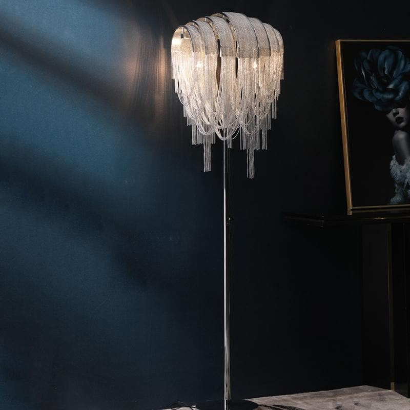Viola Luxury Hardware Aluminum Chain Tassel Floor Lamp