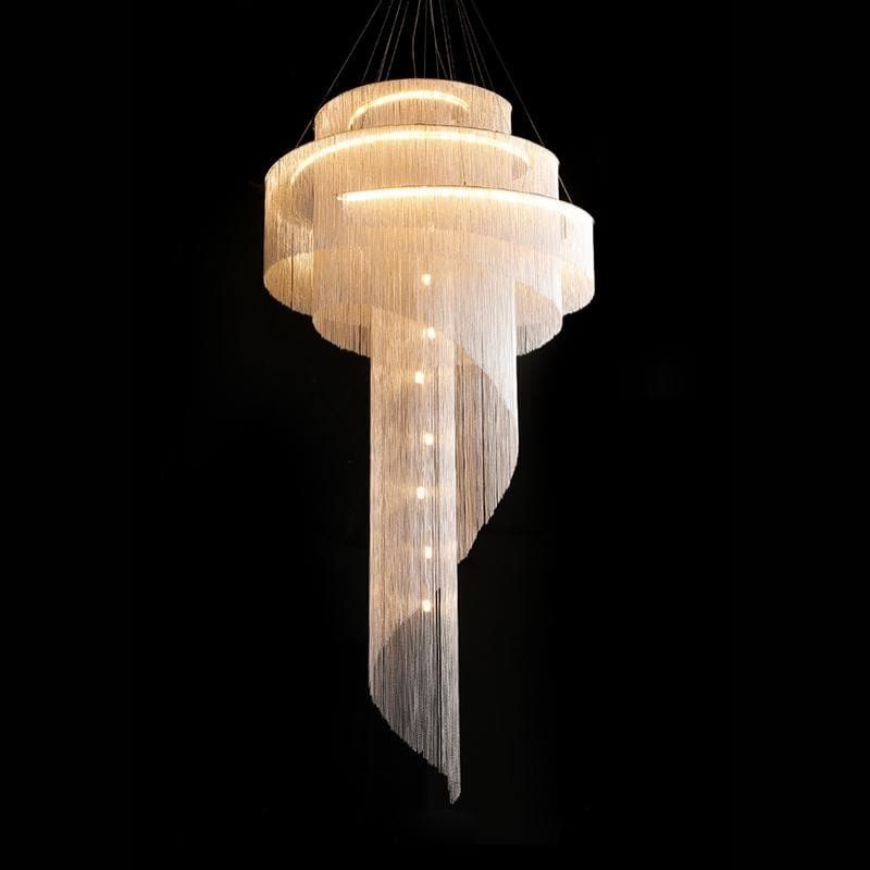Viola Luxury Aluminum Chain Tassel Ring Multi layer Chandelier