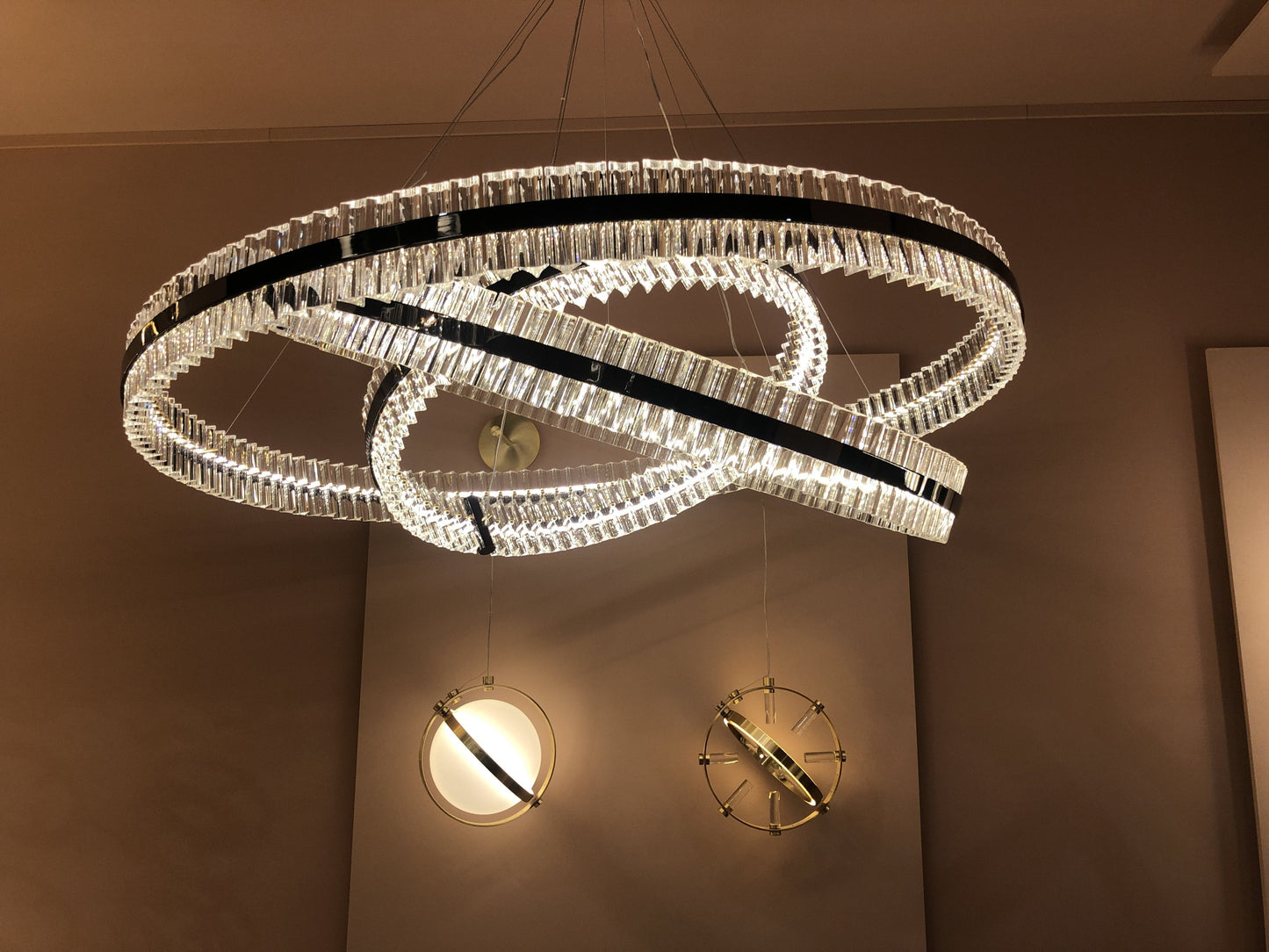 Elvira 2-Tier Oval Ring Crystal LED Chandelier