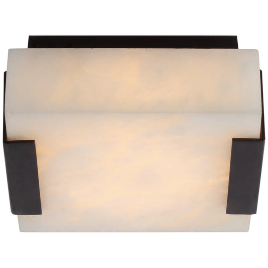 Alabaster Zimri Square Flush Mount Wall Sconce Lamp 2.25"H