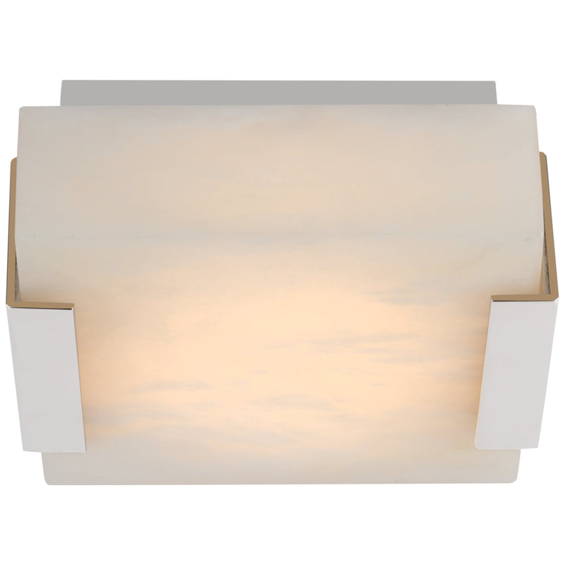 Alabaster Zimri Square Flush Mount Wall Sconce Lamp 2.25"H