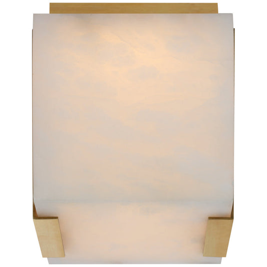 Alabaster Zimri Square Flush Mount Wall Sconce Lamp 6"H