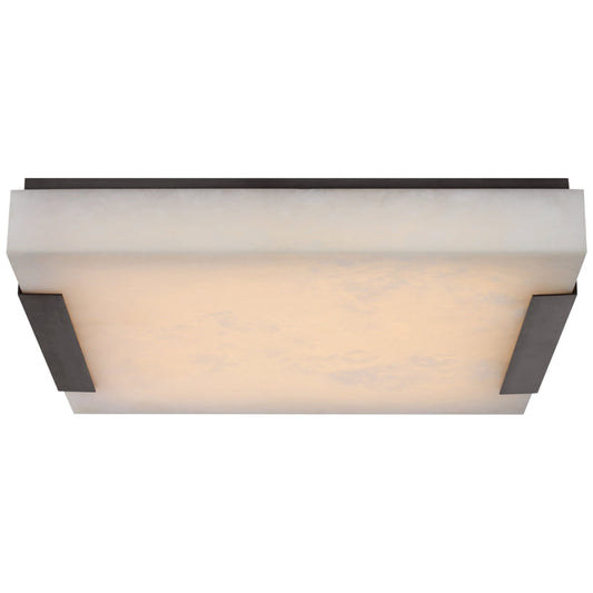 Alabaster Zimri Square Flush Mount Wall Sconce Lamp 3"H