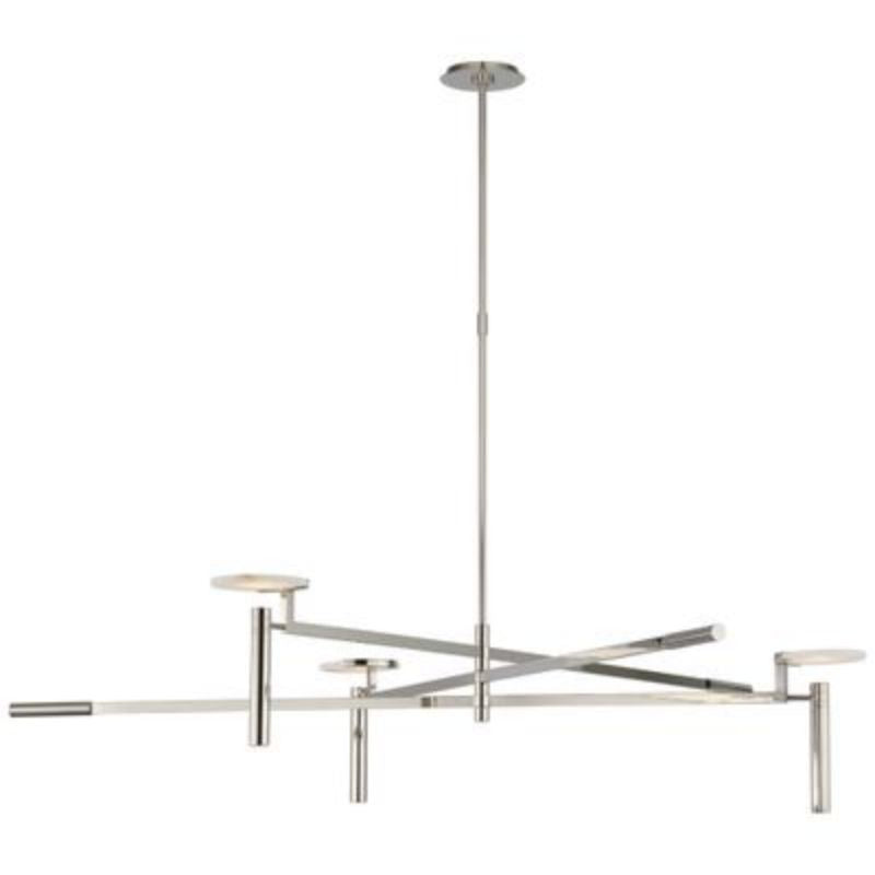 Alabaster Zoheth Fancy Long Pole Chandelier 60"W