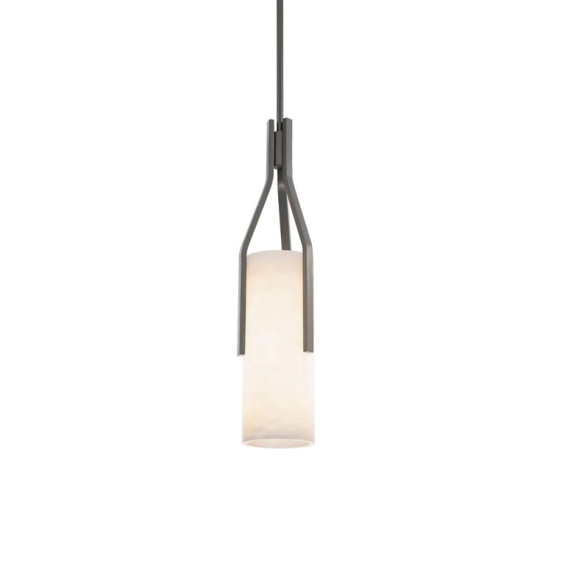 Alabaster Zia Cylindric LED Pendant Light 22"