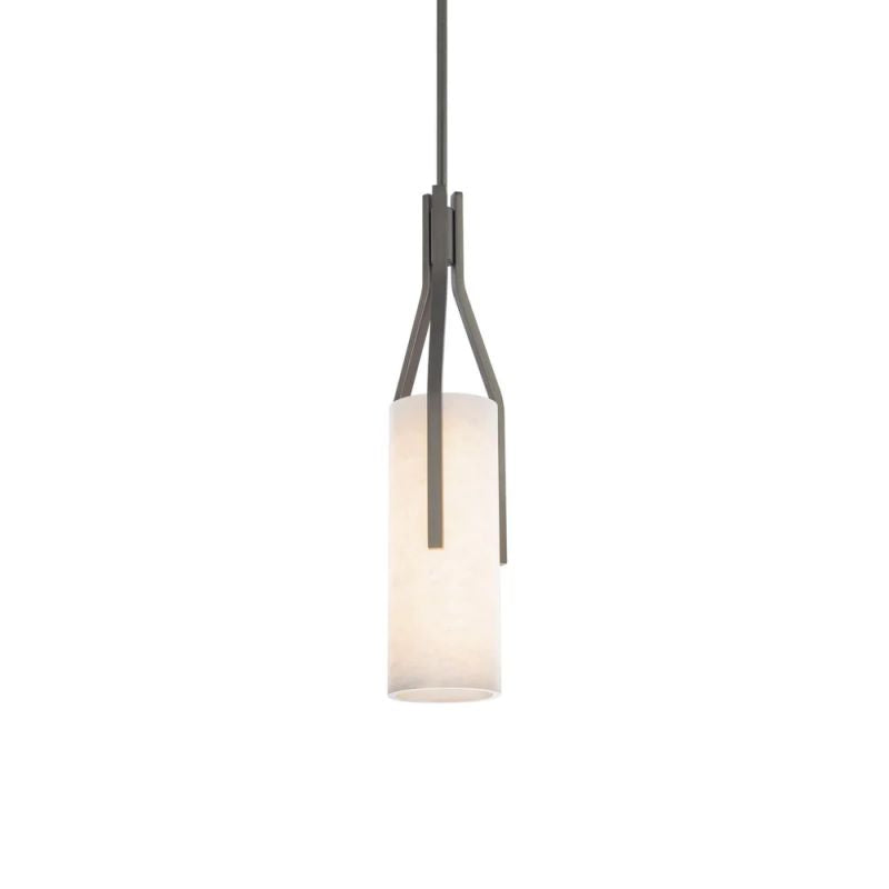 Alabaster Zia Cylindric LED Pendant Light 22"