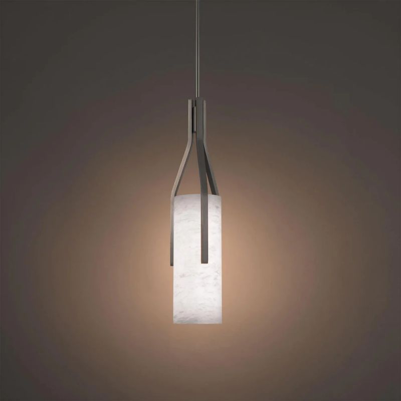 Alabaster Zia Cylindric LED Pendant Light 22"