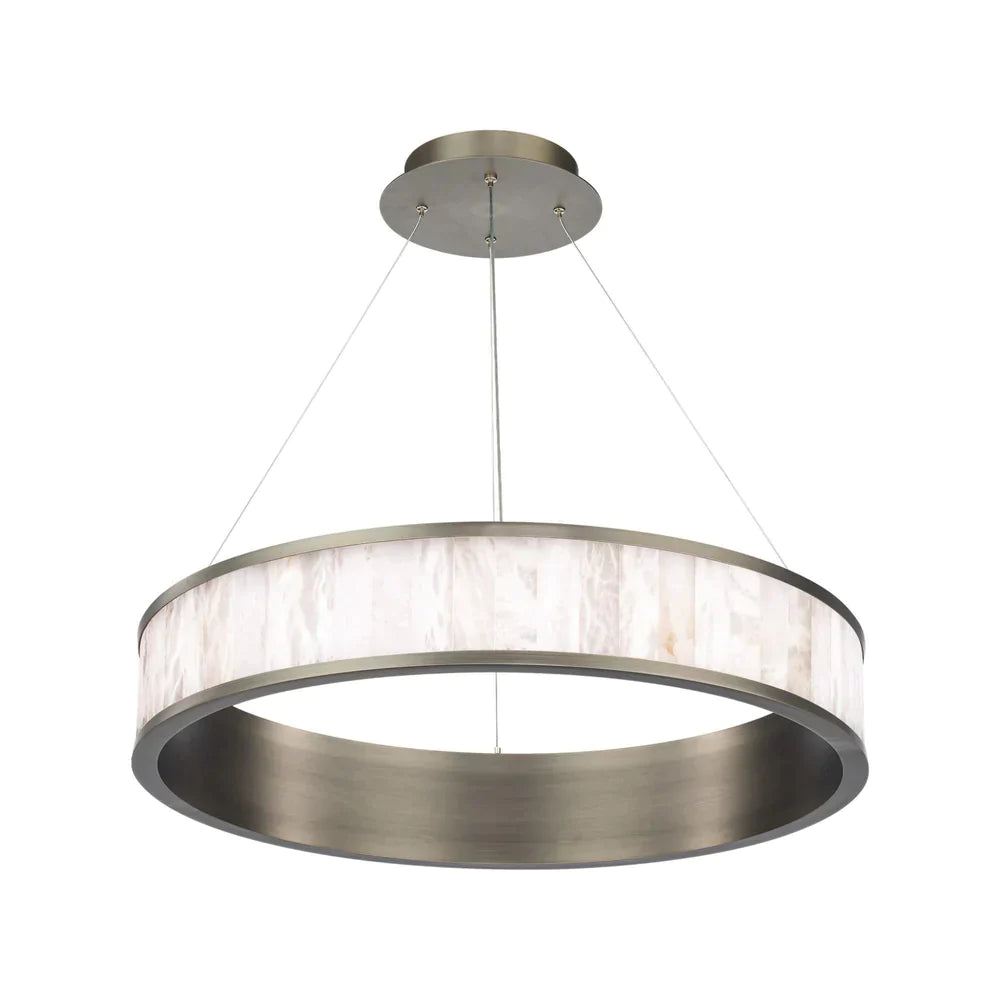 Alabaster Modern Round Ring LED Chandelier 28"
