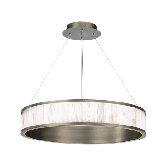 Alabaster Modern Round Ring LED Chandelier 28"