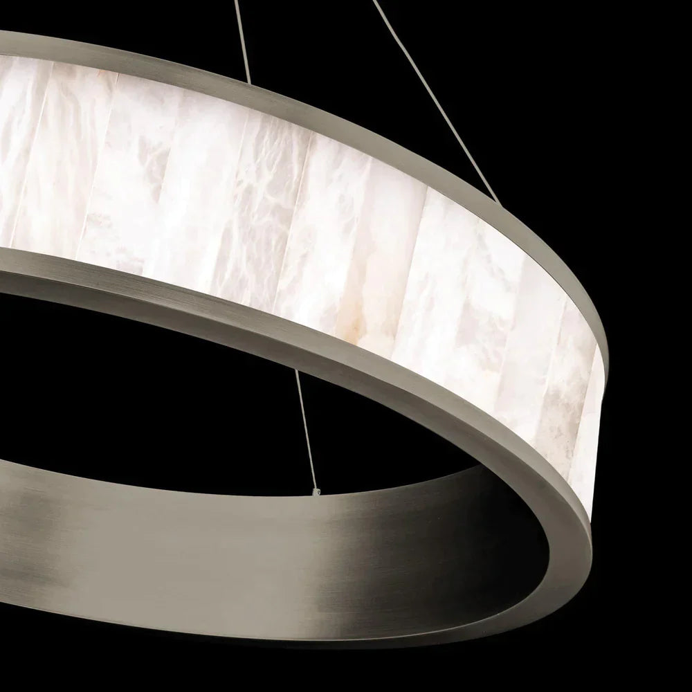 Alabaster Modern Round Ring LED Chandelier 28"
