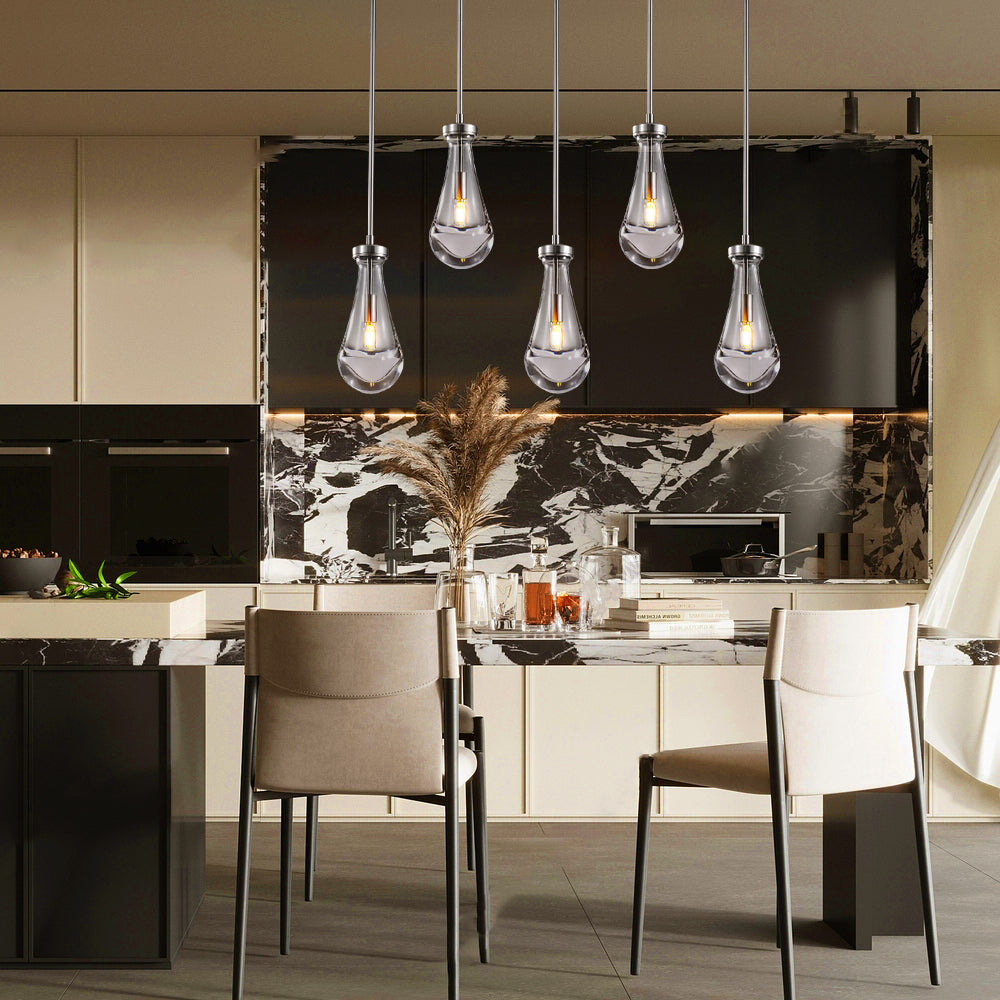 Raindrops Rectangular Chandelier 36" rod
