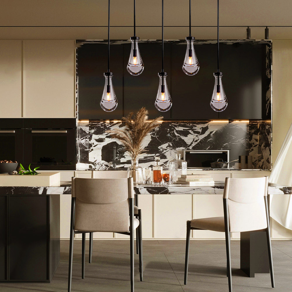 Raindrops Rectangular Chandelier 36" rod