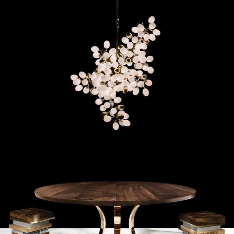 Pretty Grape Hanging Branch Chandelier Over kitchen Island