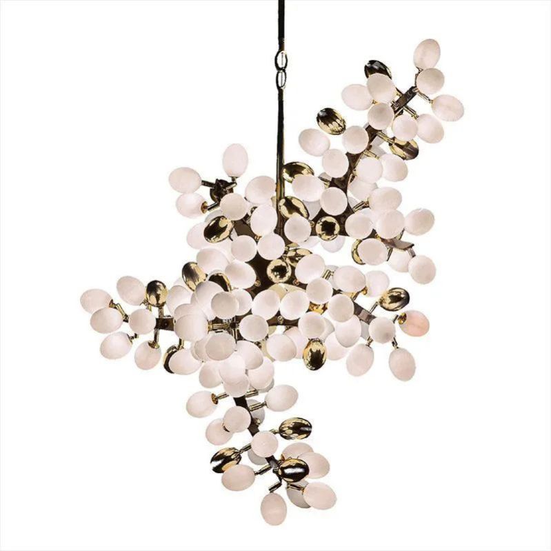 Pretty Grape Hanging Branch Chandelier Over kitchen Island