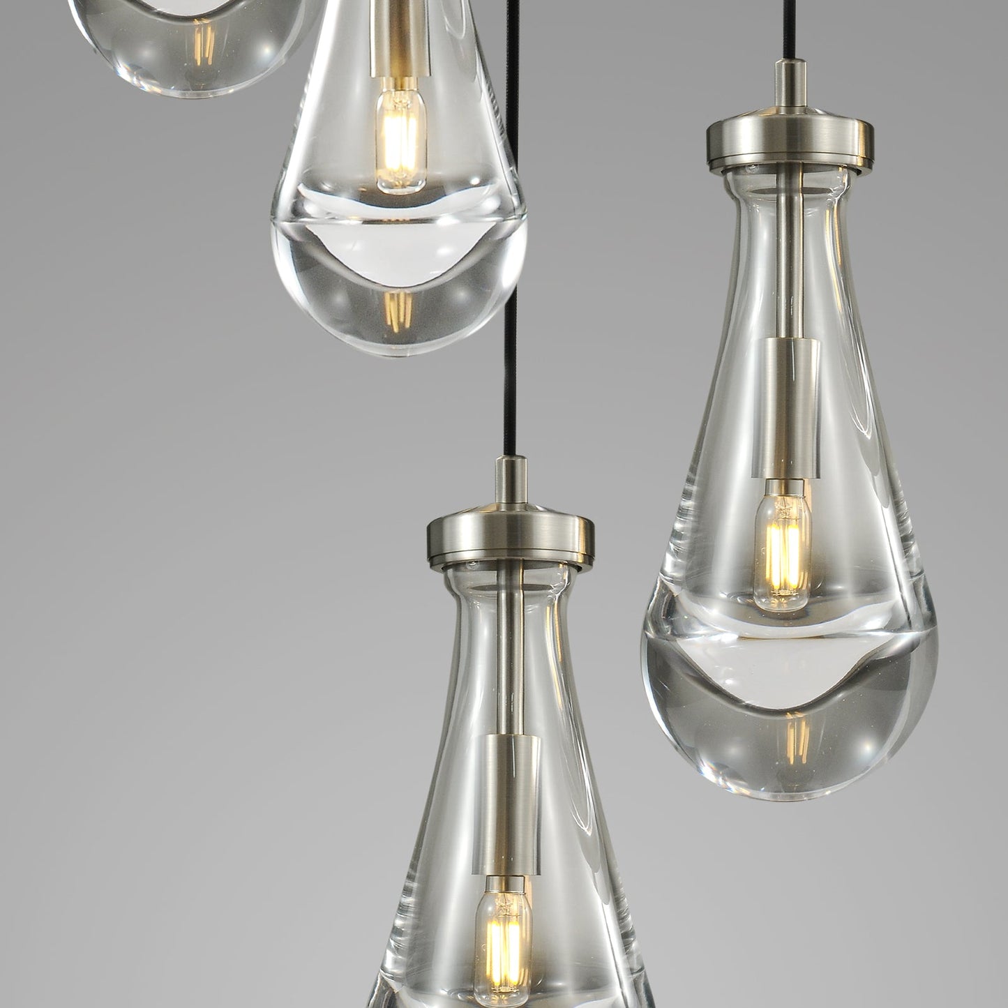 Raindrop round chandelier 14"(cord)